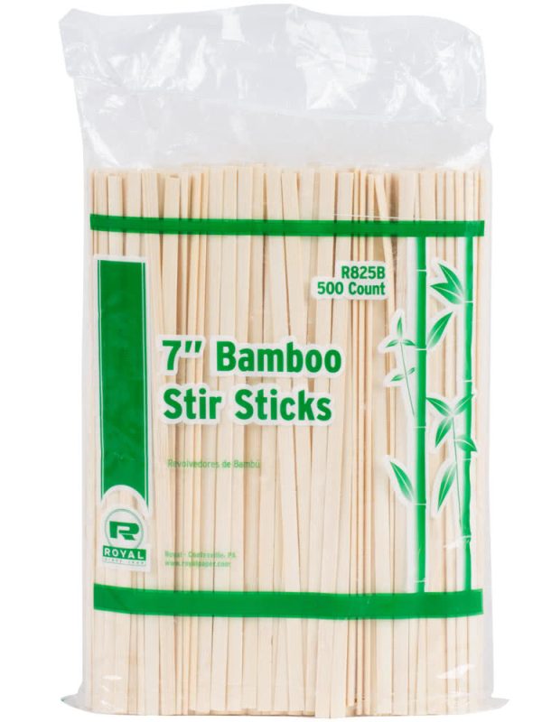 Eco-Friendly – Biodegradable – 7″ Bamboo Stir Sticks – 500 Count